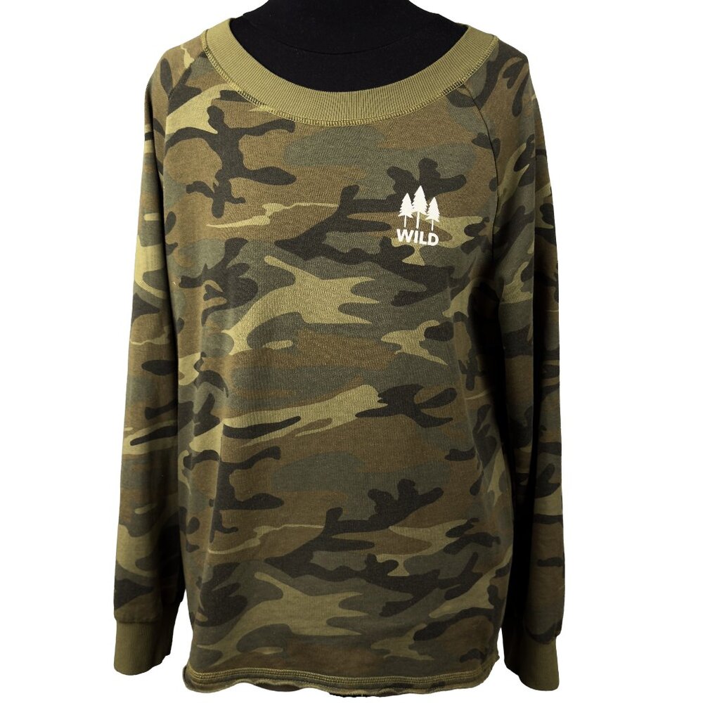Alternative Camo Long Sleeve Pullover Tee-Shirt Women’s Size L